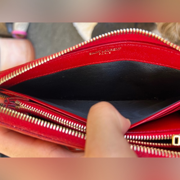 YSL Long Zippy Wallet In Red - Picture 8 of 11